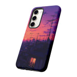 Anime City Rooftop Sunset Tough Phone Case Cover Gift Art