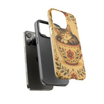 Teacup Cat Phone Case, Cozy Folk Illustration Art Cover