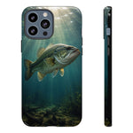 Largemouth Bass Phone Case, Sunlit Underwater Tough Cover, Gift
