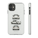 1989 Miata White Triple View Roadster Tough Phone Case Cover