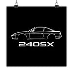 240SX Poster JDM Drift Car Line Art Wall Print S13 S14 Import Garage Decor