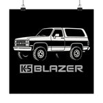1980s Chevy K5 Blazer Poster Classic 4x4 SUV Wall Art Print Vintage Off Road