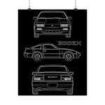 300ZX Z31 Poster Wall Art Print JDM Sports Car Blueprint Garage Decor