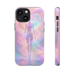 Pastel Aura Phone Case, Swirling Silhouette 3D Cover, Gift