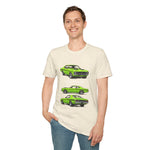 1971 Demon Green Classic Muscle Car T-Shirt | Vintage Coupe Illustration