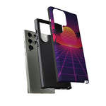Classic Grid Sunset Vaporwave Art Tough Phone Case
