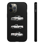 Chevy 1500 OBS Truck Phone Case White, Three-View Vector Cover