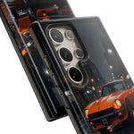 Orange Datsun 240Z on Rainy City Street phone case | Tough Cases