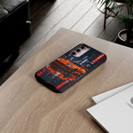 Orange Supra Phone Case, Neon City Night JDM Sports Car Tough Cover