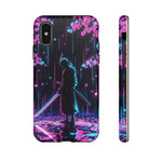 Neon Samurai Katana Rain Vaporwave Art Tough Phone Case
