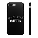 MX-5 Miata White Side Silhouette Tough Phone Case Cover Gift