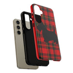 Scottish Terrier Silhouette Plaid Art Tough Phone Case