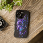 Holographic Wolf Phone Case, Fractured Prism Iridescent Cover