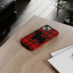 Scottish Terrier Silhouette Plaid Art Tough Phone Case