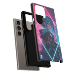 Anime Girl Phone Case Teal, Neon Kanji Calm Gradient Tough Cover