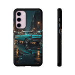 Vintage Teal 1957 Bel Air Classic Car Tough Case | Retro Rainy City Phone Cover