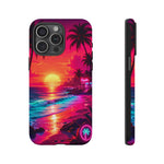 Neon Sunset Beach Radiant Vaporwave Phone Case – Tropical Aesthetic