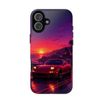 FD RX-7 Retro Sunset Sports Car Tough Case | Neon Vaporwave Beach Drive