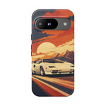 Retro Sunset Countach phone case | Sports car tough cover