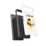 Z06 Corvette Phone Case, Yellow Sketch Reveal Chrome Cover