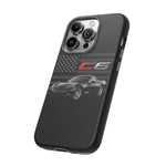 Black C6 Phone Case American Sports Car Tough Cover Gift