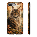 Maine Coon Forest King Watercolor Art Tough Cat Phone Case