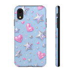 Pink Hearts & Holographic Stars Phone Case | Tough Cover