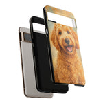 Goldendoodle Fluffy Curls Portrait Art Tough Phone Case
