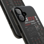 R35 GTR Infographic Phone Case, Black Spec Sheet Tough Cover