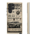 Silver Hakosuka Phone Case, Vintage JDM Infographic Cover