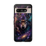 Cosmic Wolf Phone Case, Galaxy Nebula Portrait Tough Cover, Gift