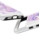 Pastel Cat Beanie Phone Case, Glitch Color Block Cover, Gift