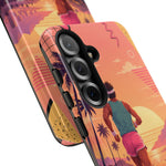 Retro Runner Sunset phone case | 80s Vaporwave jogging design