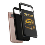 Z06 Corvette Phone Case, Yellow Neon Chrome Studio Cover