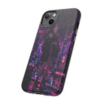 Anime Girl Neon City Tough Phone Case Cover Gift