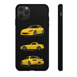 Yellow S2000 Convertible Sports Car Tough Phone Case Multi View