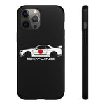 R34 Skyline Japanese Flag Race Car Phone Case | JDM GT-R Tough Cover