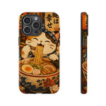 Ramen Cat Phone Case, Slurping Noodles Folk Art Cover, Gift