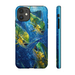 Mahi Mahi School Phone Case, Dorado Fish Frenzy Cover for Anglers