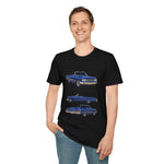 Blue 1963 Galaxie Convertible Illustration T-Shirt | Classic Car Art Tee
