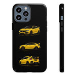Yellow Type R Sports Car Phone Case Tough JDM Hot Hatch Multi View Print