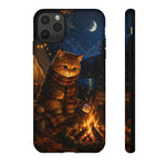 Campfire Cat Phone Case, Marshmallow Night Painterly Cover