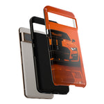 Orange Mustang Art Phone Case, GT500 American Muscle Car Tough Cover for Male