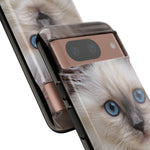 Ragdoll Kitten Phone Case, Blue Eyes Macro Portrait Cover, Gift