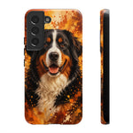 Bernese Mountain Dog Portrait Tough Phone Case - Warm Paint Splatter