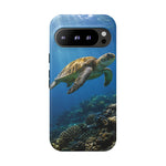 Sea Turtle Reef Phone Case, Coral Ocean Dappled Sunlight Tough Cover