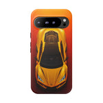 Z06 Corvette Phone Case, Yellow Top-Down Duotone Gradient Cover