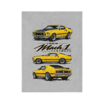 1969 Mach 1 Fastback Yellow Mustang Blanket | Velveteen Microfiber