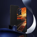 Orange C7 ZR1 High Wing Sports Car Tough Phone Case