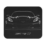 Black Out C7 ZR1 Front View Mouse Pad | Sports Car Racing Desk Mat
